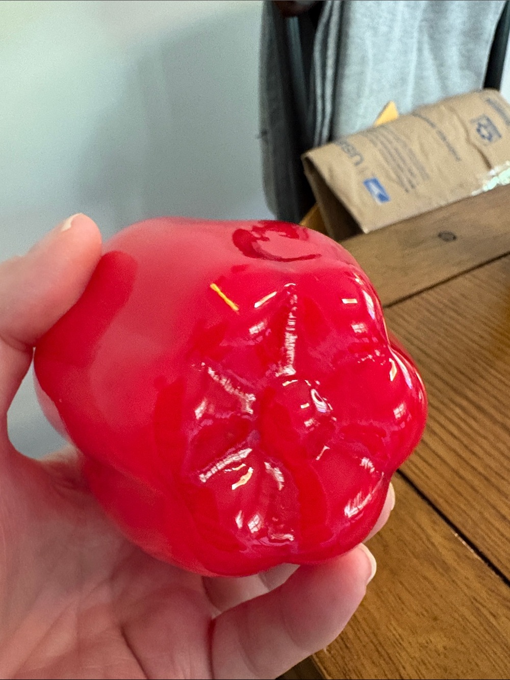 Red Ceramic Bell Pepper Decorative Accent - Picture 3 of 3